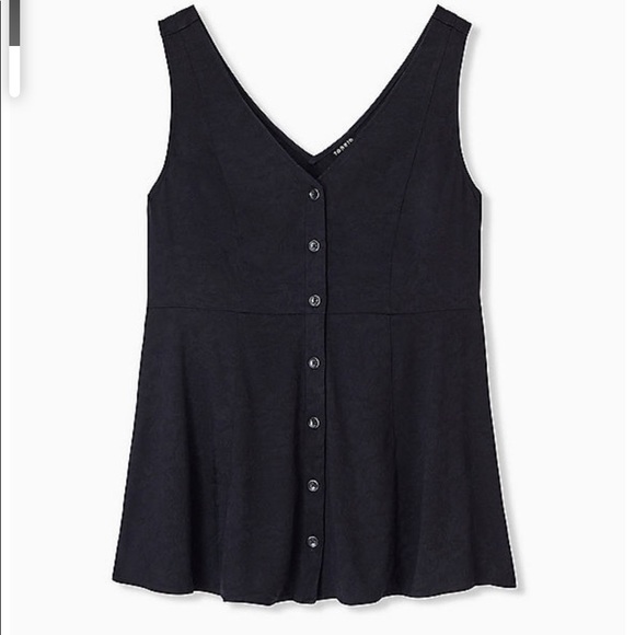 NWT Torrid Black Jacquard Fit and Flare Tank - Picture 1 of 6